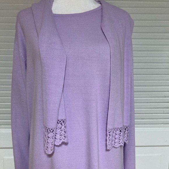 NWT Sag Harbor Shade of Lavender Sweater With Detachable Scarf Size XL - Picture 7 of 13